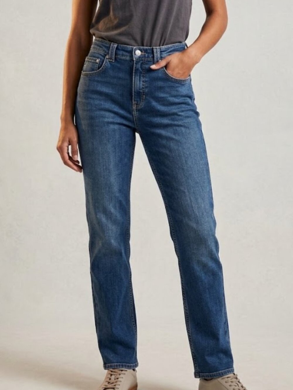 We The Free People Straight Leg Denim Jeans Medium Wash Blue Womens Size 31